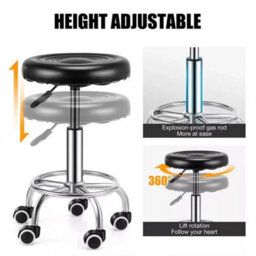 Office Home Stool Swivel Chair Height Adjustable 360 - thumbnail 5