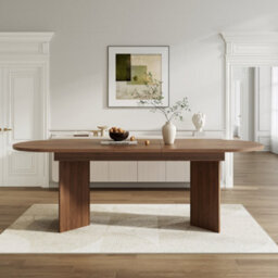 Btm Extendable Dining Table 160 200X90Cm, Seats 6 8, Rounded Corners, Thick Top, Walnut