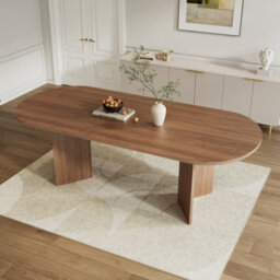 Btm Extendable Dining Table 160 200X90Cm, Seats 6 8, Rounded Corners, Thick Top, Walnut - thumbnail 3