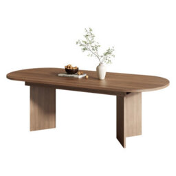 Btm Extendable Dining Table 160 200X90Cm, Seats 6 8, Rounded Corners, Thick Top, Walnut - thumbnail 7