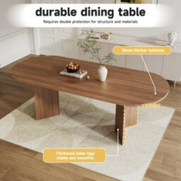 Btm Extendable Dining Table 160 200X90Cm, Seats 6 8, Rounded Corners, Thick Top, Walnut - thumbnail 6