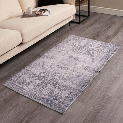 Ohs Vintage Rug Large Living Room For Bedroom Floor Area, Grey - 80 X 150Cm - image 1