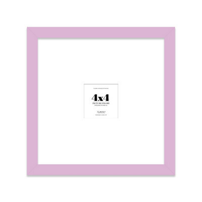 "4X4"" Lilac Picture Frame - 4X4"" Square Frame With 1X1"" Mount For 4X4""/1X1"" Pictures Luxurious Style Frame For Home Décor, 1 Pack" - image 1