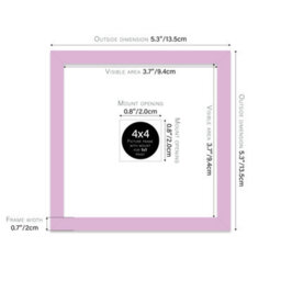 "4X4"" Lilac Picture Frame - 4X4"" Square Frame With 1X1"" Mount For 4X4""/1X1"" Pictures Luxurious Style Frame For Home Décor, 1 Pack" - thumbnail 2