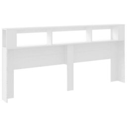 Berkfield Led Headboard White 220X18.5X103.5 Cm Engineered Wood - thumbnail 8