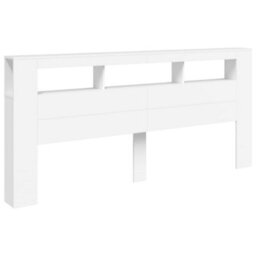 Berkfield Led Headboard White 220X18.5X103.5 Cm Engineered Wood - thumbnail 3
