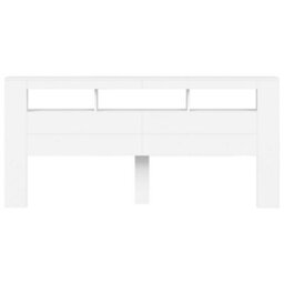 Berkfield Led Headboard White 220X18.5X103.5 Cm Engineered Wood - thumbnail 6