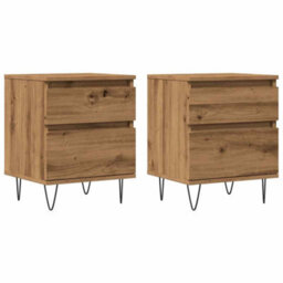 Berkfield Bedside Cabinets 2 Pcs Artisan Oak 40X35X50 Cm Engineered Wood - thumbnail 2