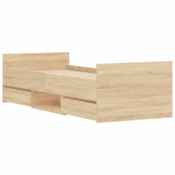 Berkfield Bed Frame With Headboard And Footboard Sonoma Oak 75X190 Cm - thumbnail 8