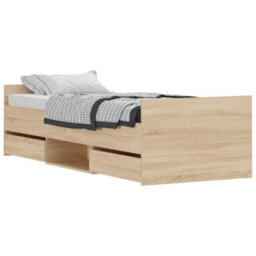 Berkfield Bed Frame With Headboard And Footboard Sonoma Oak 75X190 Cm - thumbnail 2
