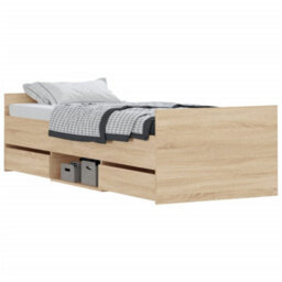 Berkfield Bed Frame With Headboard And Footboard Sonoma Oak 75X190 Cm - thumbnail 3