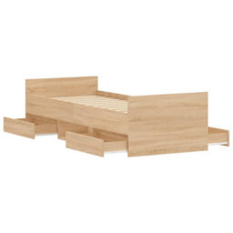 Berkfield Bed Frame With Headboard And Footboard Sonoma Oak 75X190 Cm - thumbnail 5