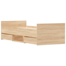 Berkfield Bed Frame With Headboard And Footboard Sonoma Oak 75X190 Cm - thumbnail 4