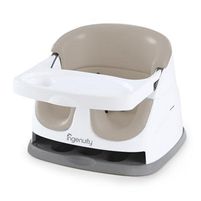 Ingenuity, Baby Base 2-In-1 Seat, Cashmere, Booster Chair, Dining And Feeding For Toddlers, Easy To Clean With Removable