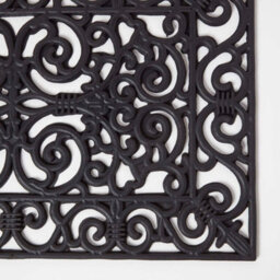 Homescapes Black Wrought Iron Effect Parisian Rubber Doormat 70 X 45 Cm - thumbnail 2