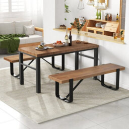 152Cm Hallway Bench Metal Frame Entryway Bench Farmhouse Kitchen Dining Bench - thumbnail 5