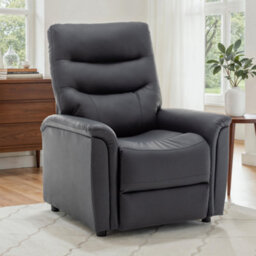 Black Recliner Chair In Faux Leather