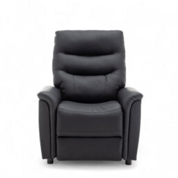 Black Recliner Chair In Faux Leather - thumbnail 2