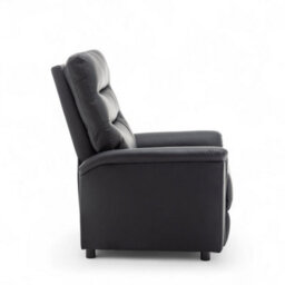 Black Recliner Chair In Faux Leather - thumbnail 5