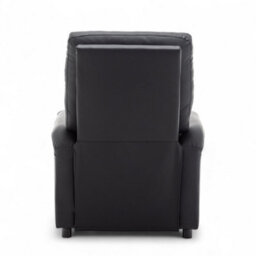 Black Recliner Chair In Faux Leather - thumbnail 6