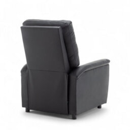 Black Recliner Chair In Faux Leather - thumbnail 4