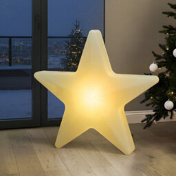 Beliani Outdoor Led Star Floor Lamp White Rgb Ip54, Rechargeable Cordless Decorative Light, 79 X 11 X 76 Cm - thumbnail 1