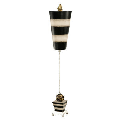 Elegant Silver Leaf Table Lamp With Taupe And Black Design - Led E27 60W - image 1