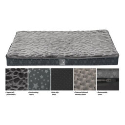 Pet Bed With Charcoal Infused Memory Foam - Dog Or Cat Orthopaedic Mattress With Zipped Cover & Anti-Slip Bottom - Medium - thumbnail 8