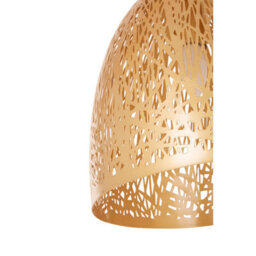 Orsina Bell-Shaped Pendant Light With Gold Finish, Laser-Cut Iron Shade Ceiling Light, Light Refracting Pendant - thumbnail 4