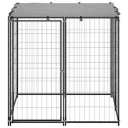 Vidaxl Dog Kennel Black 110X110X110 Cm Steel - thumbnail 2