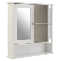 Buttercup Farm Bathroom Cabinet With Mirrored Doors - Wood/glass - L13 X W56 X H58 Cm - White - thumbnail 2