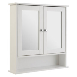 Buttercup Farm Bathroom Cabinet With Mirrored Doors - Wood/glass - L13 X W56 X H58 Cm - White - thumbnail 4
