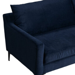 Wyld Haus Madrid Midnight Blue Velvet 3-Seater Sofa With Black Metal Legs - thumbnail 6