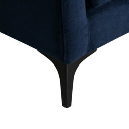 Wyld Haus Madrid Midnight Blue Velvet 3-Seater Sofa With Black Metal Legs - thumbnail 7