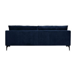 Wyld Haus Madrid Midnight Blue Velvet 3-Seater Sofa With Black Metal Legs - thumbnail 4