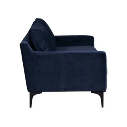 Wyld Haus Madrid Midnight Blue Velvet 3-Seater Sofa With Black Metal Legs - thumbnail 5