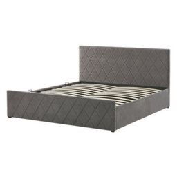 Beliani Ottoman Bed Velvet Rochefort 140 X 200 Cm (Eu Double) Grey - thumbnail 4