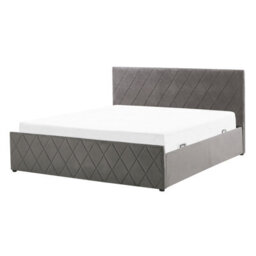Beliani Ottoman Bed Velvet Rochefort 140 X 200 Cm (Eu Double) Grey - thumbnail 7