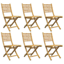 Berkfield Folding Garden Chairs 6 Pcs 43X54X88 Cm Bamboo - thumbnail 4