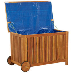 Berkfield Garden Storage Box With Wheels 90X50X58 Cm Solid Wood Acacia - thumbnail 6