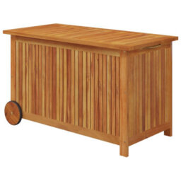 Berkfield Garden Storage Box With Wheels 90X50X58 Cm Solid Wood Acacia - thumbnail 2