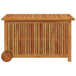 Berkfield Garden Storage Box With Wheels 90X50X58 Cm Solid Wood Acacia - thumbnail 4