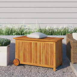 Berkfield Garden Storage Box With Wheels 90X50X58 Cm Solid Wood Acacia - thumbnail 1