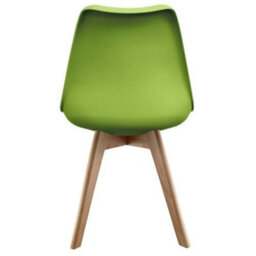 Fusion Living Soho Green Plastic Dining Chair With Squared Light Wood Legs - thumbnail 4
