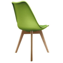 Fusion Living Soho Green Plastic Dining Chair With Squared Light Wood Legs - thumbnail 5