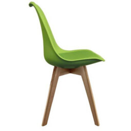 Fusion Living Soho Green Plastic Dining Chair With Squared Light Wood Legs - thumbnail 6