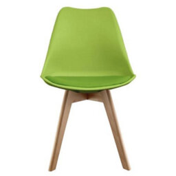 Fusion Living Soho Green Plastic Dining Chair With Squared Light Wood Legs - thumbnail 7