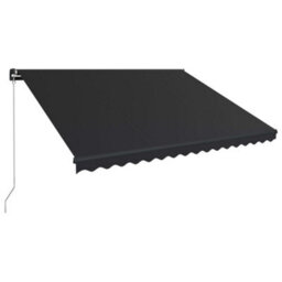 Berkfield Manual Retractable Awning With Led 450X300 Cm Anthracite - thumbnail 3