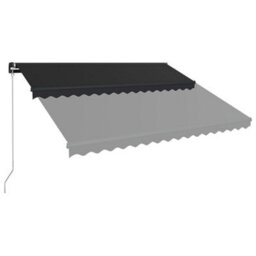Berkfield Manual Retractable Awning With Led 450X300 Cm Anthracite - thumbnail 4