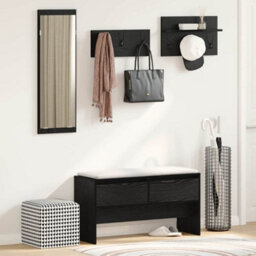 Walplus Hallway Furniture Set 4 Pcs Old Wood 90 X 31 X 46.5 Cm